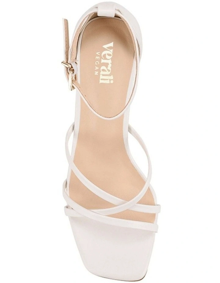 Kitty Block Heel Sandals in Chalk White image 3