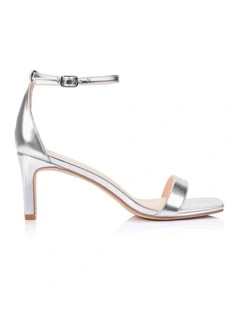 Gimlet Block Heel Sandals in Silver