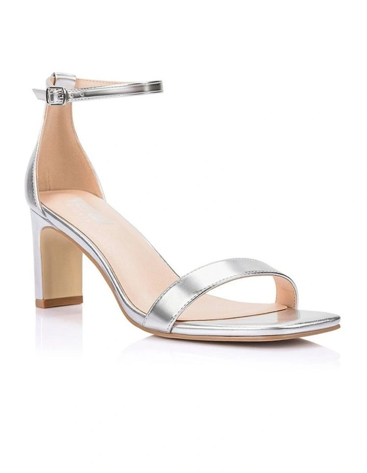 Gimlet Block Heel Sandals in Silver image 2