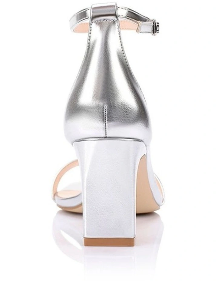 Gimlet Block Heel Sandals in Silver image 4