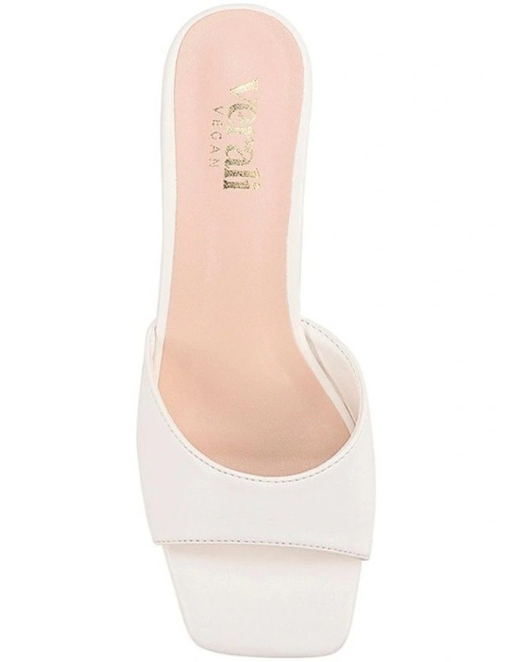 Alyssa Kitten Heel Mules in Chalk White image 3
