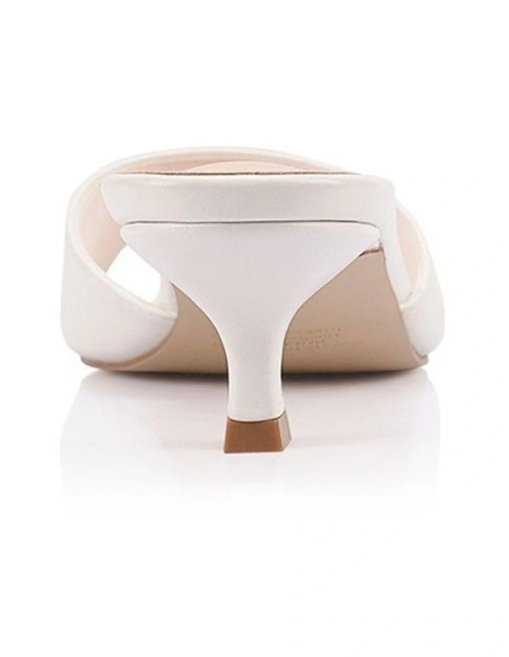 Alyssa Kitten Heel Mules in Chalk White image 4