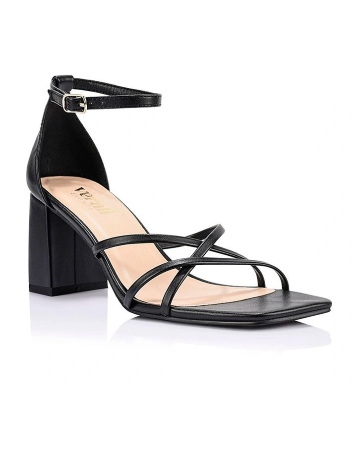 Nelly Block Heel Sandals in Black image 2