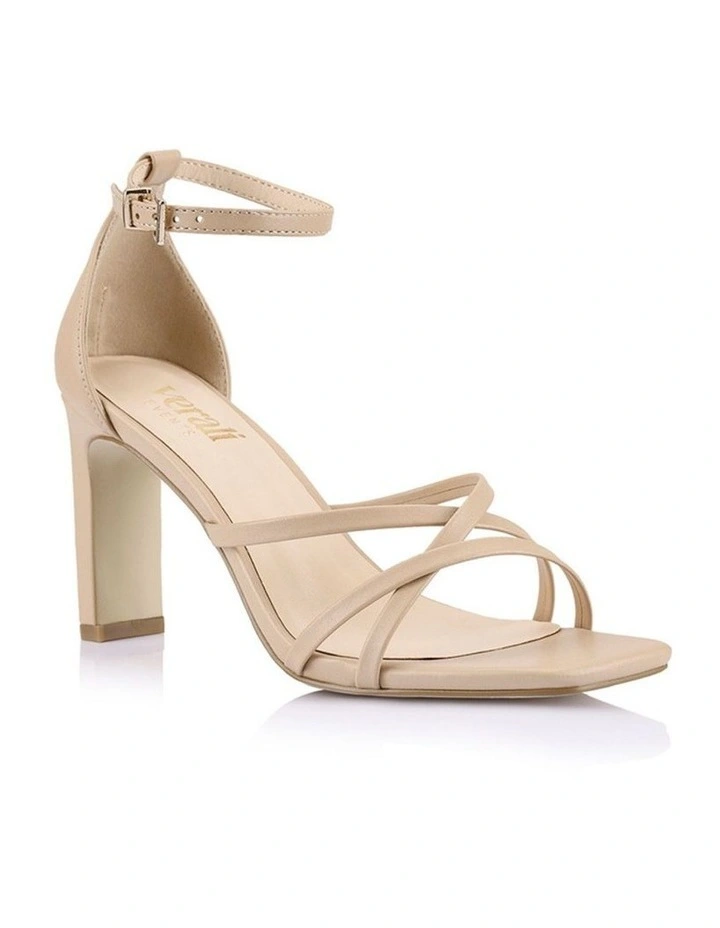 Kitty Block Heel Sandals in Nude image 2