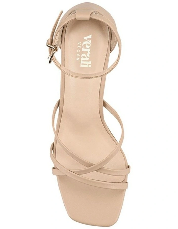 Kitty Block Heel Sandals in Nude image 3