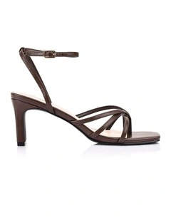 Gio Block Heel Sandals in Chocolate Brown