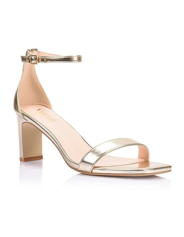 Gimlet Block Heel Sandals in Champagne Gold image 2