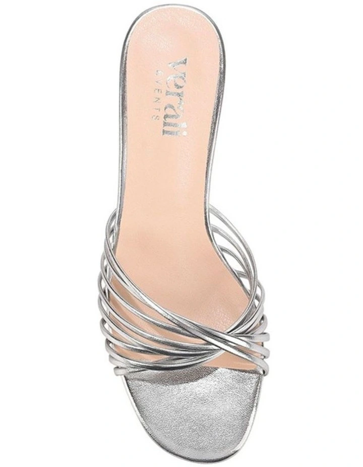 Bestie Kitten Heel Mules in Silver image 3