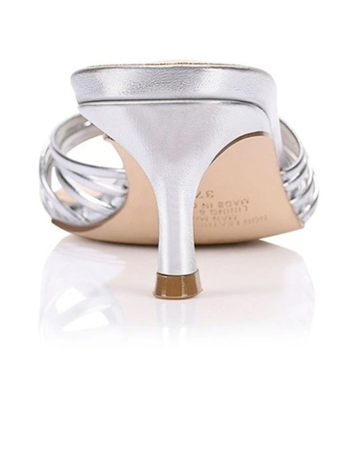 Bestie Kitten Heel Mules in Silver image 4