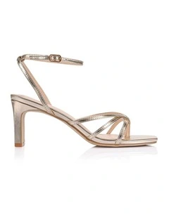 Gio Block Heel Sandals in Champagne Gold