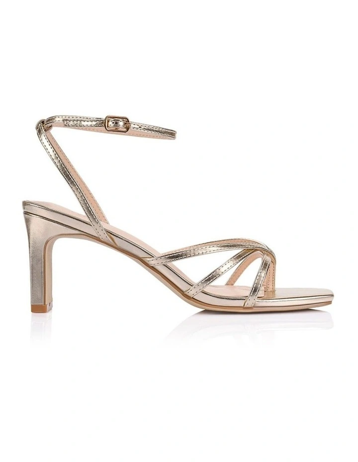 Gio Block Heel Sandals in Champagne Gold image 1