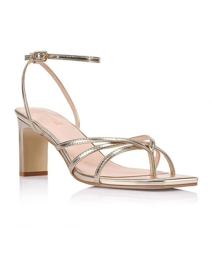 Gio Block Heel Sandals in Champagne Gold image 2
