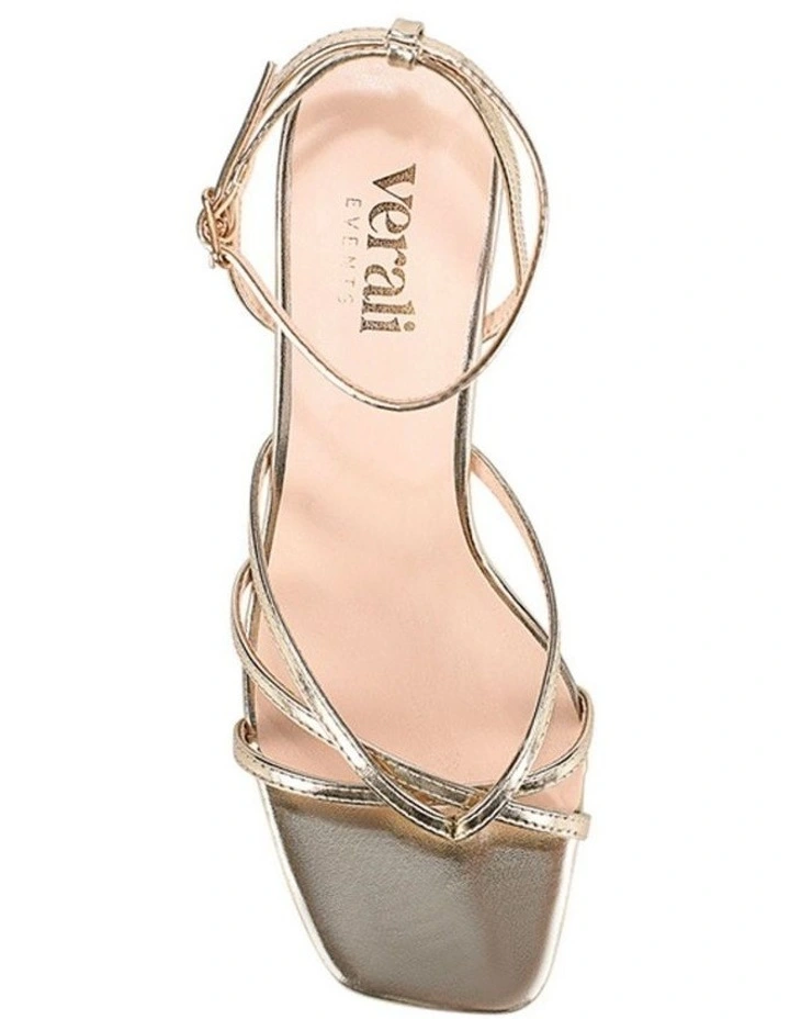 Gio Block Heel Sandals in Champagne Gold image 3