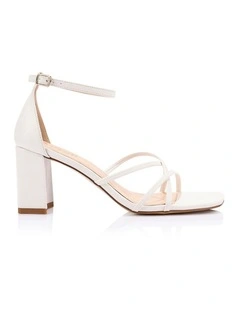Gimlet Block Heel Sandals in Chalk White