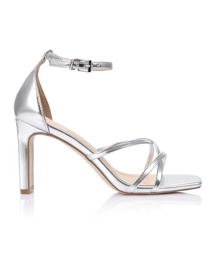 Kitty Block Heel Sandals in Silver image 1