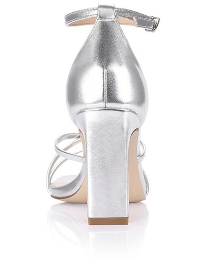 Kitty Block Heel Sandals in Silver image 4
