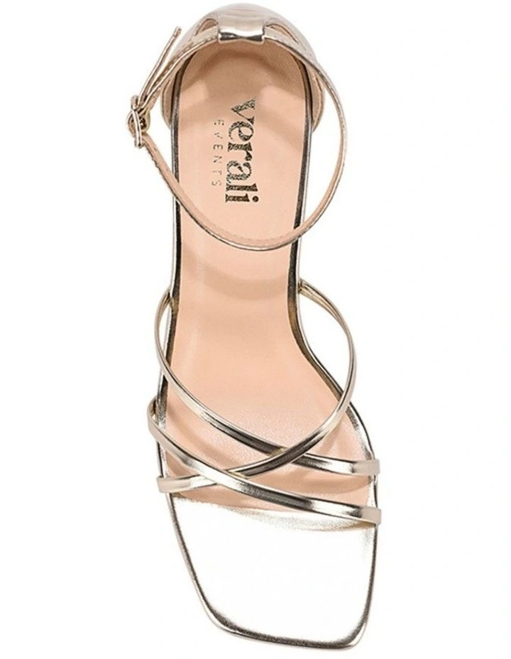 Nelly Block Heel Sandals in Champagne Gold image 3