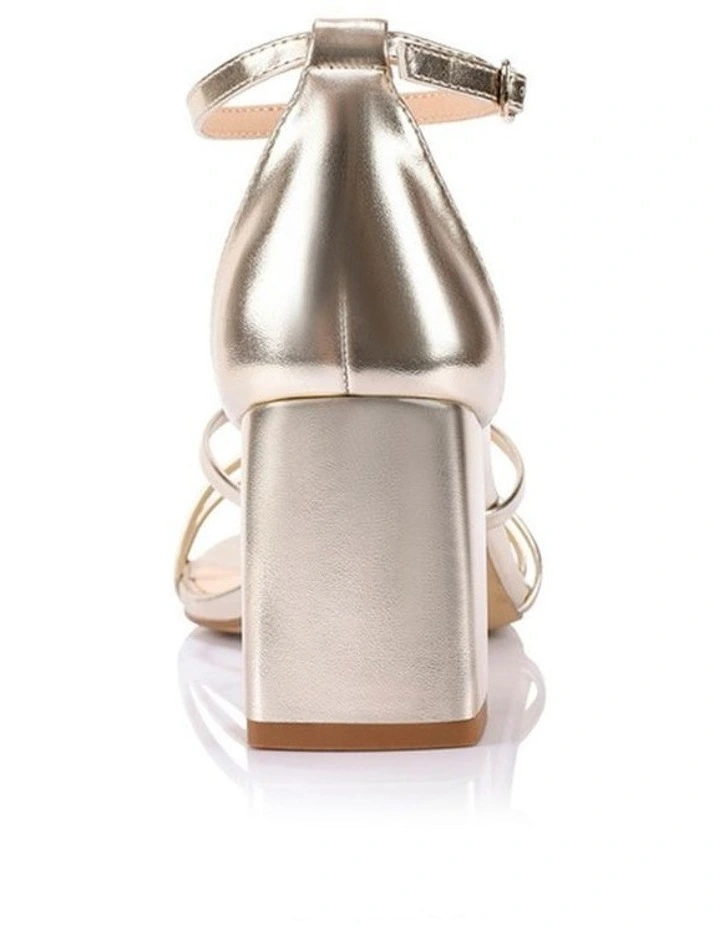 Nelly Block Heel Sandals in Champagne Gold image 4