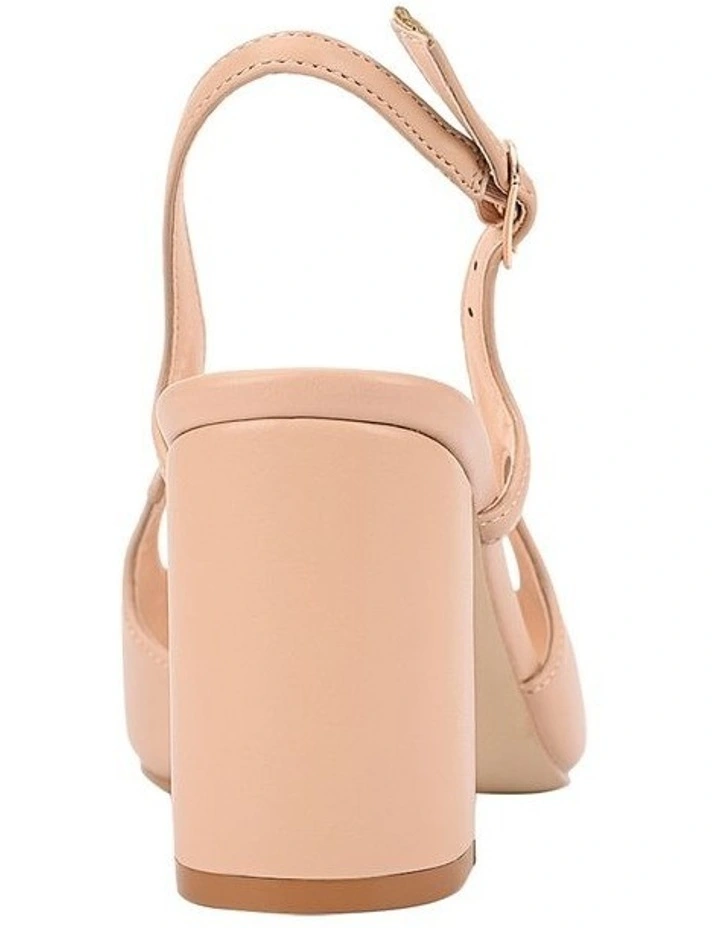 Elton Slingback Block Heels in Nude image 5