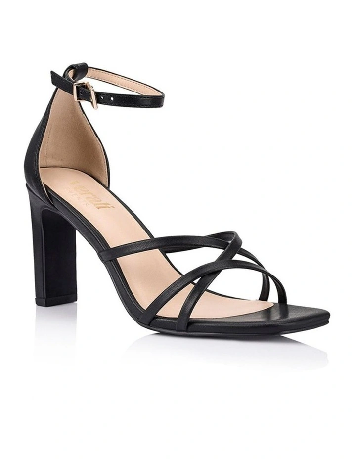 Kitty Block Heel Sandals in Black image 1