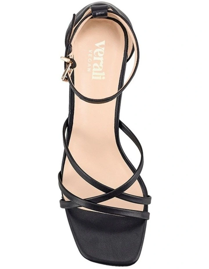 Kitty Block Heel Sandals in Black image 3