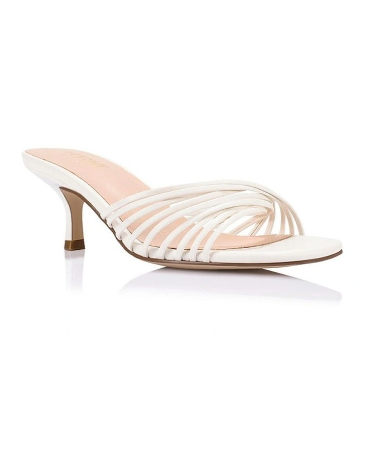 Bestie Kitten Heel Mules in Chalk White image 2