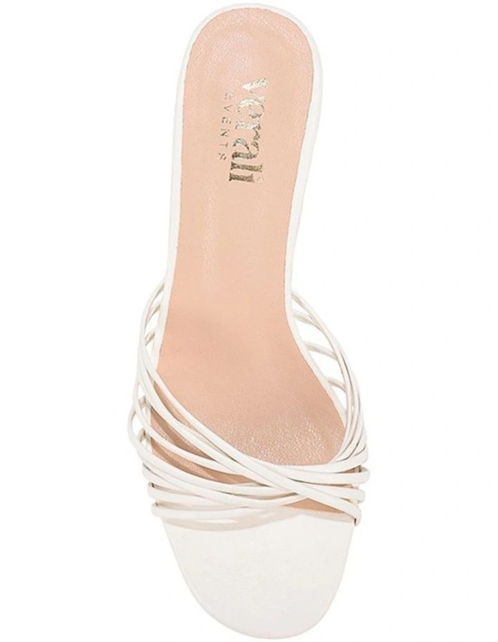 Bestie Kitten Heel Mules in Chalk White image 3