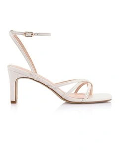 Gio Block Heel Sandals in Chalk White
