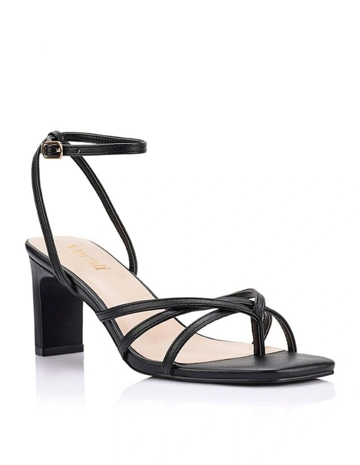 Gio Block Heel Sandals in Black image 2