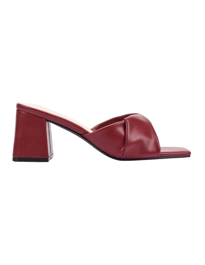 Stella Block Heel Mules - Berry Red image 1