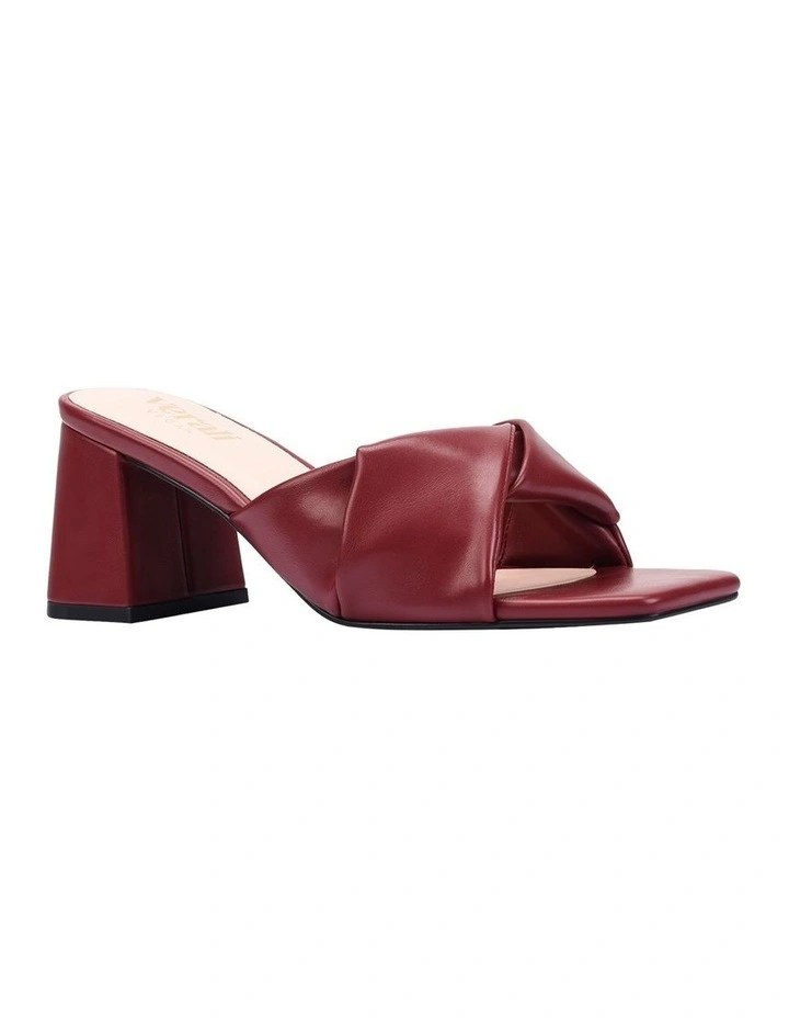 Stella Block Heel Mules - Berry Red image 2
