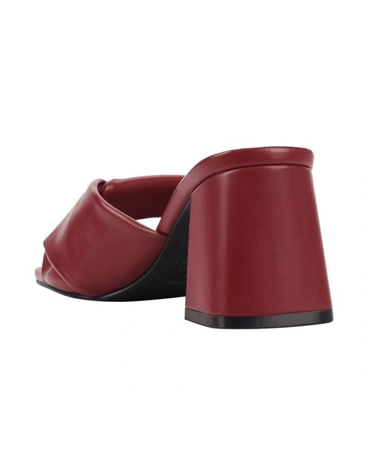 Stella Block Heel Mules - Berry Red image 4