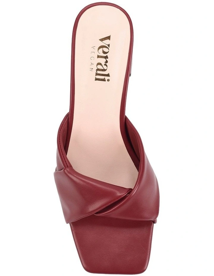 Stella Block Heel Mules - Berry Red image 5