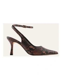 Ava High Heels Dark Snake Print Leather