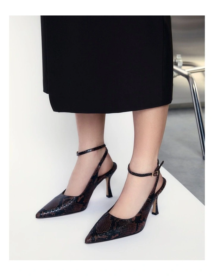 Ava High Heels Dark Snake Print Leather image 2