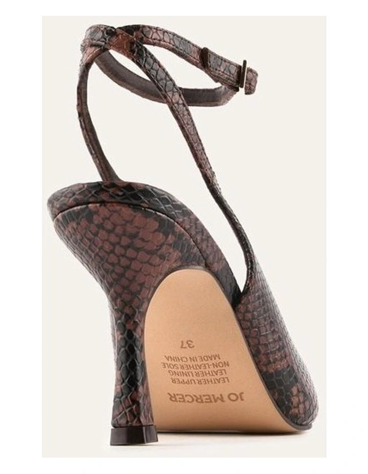 Ava High Heels Dark Snake Print Leather image 4