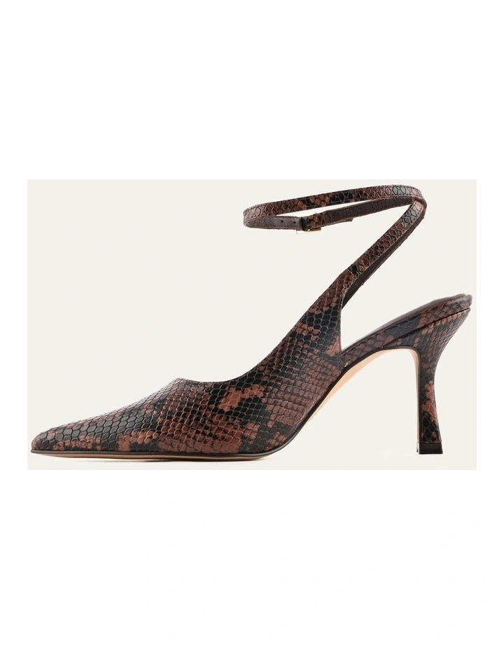 Ava High Heels Dark Snake Print Leather image 5