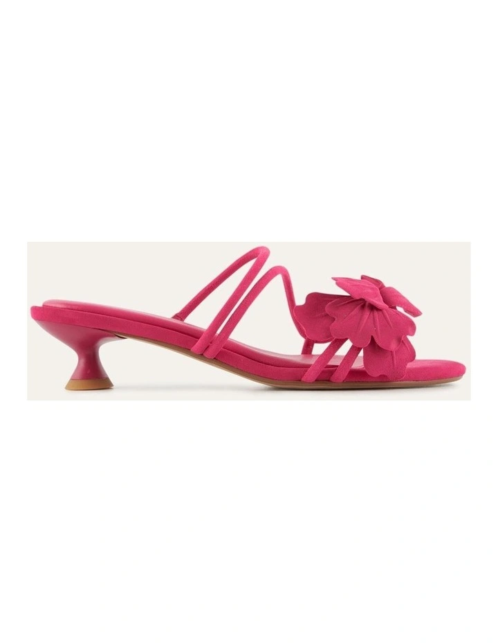 Blaze Mid Heel Sandals Fuchsia Suede image 1