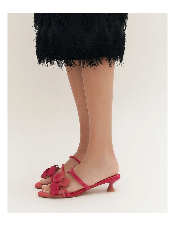 Blaze Mid Heel Sandals Fuchsia Suede image 2