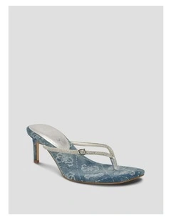 Mayan Heeled Sandals in Blue Logo