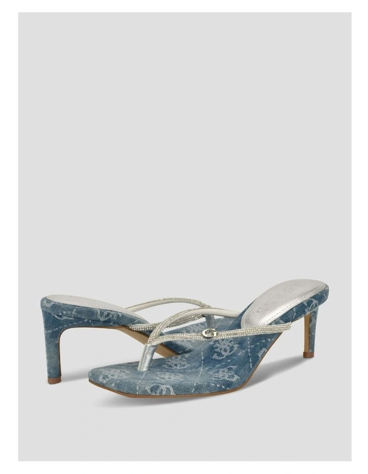 Mayan Heeled Sandals in Blue Logo image 3
