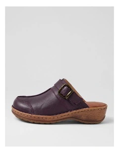 Nyla Plum Leather Heels