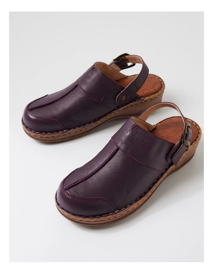 Nyla Plum Leather Heels image 6