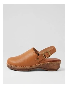 Nolana Dark Tan Leather Heels