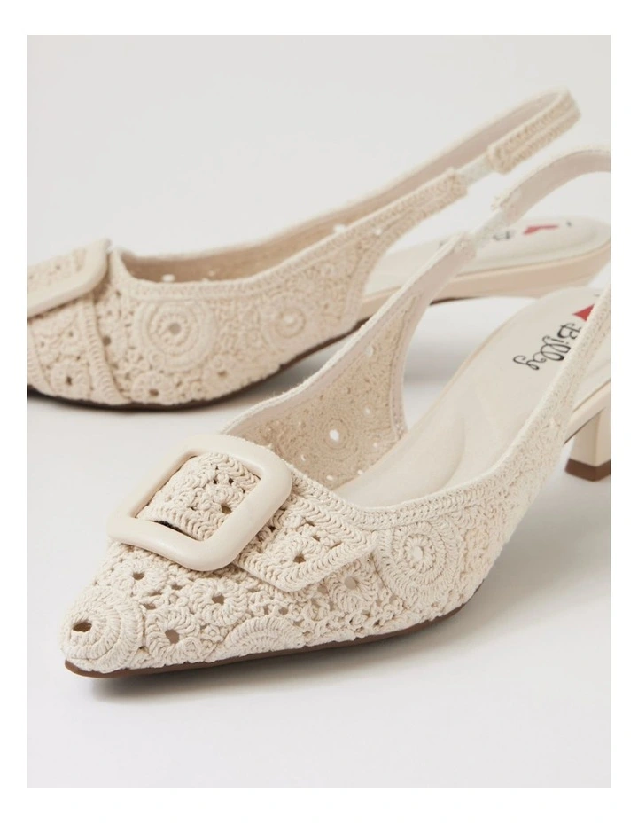 Christeen Almond Fabric Heels image 5