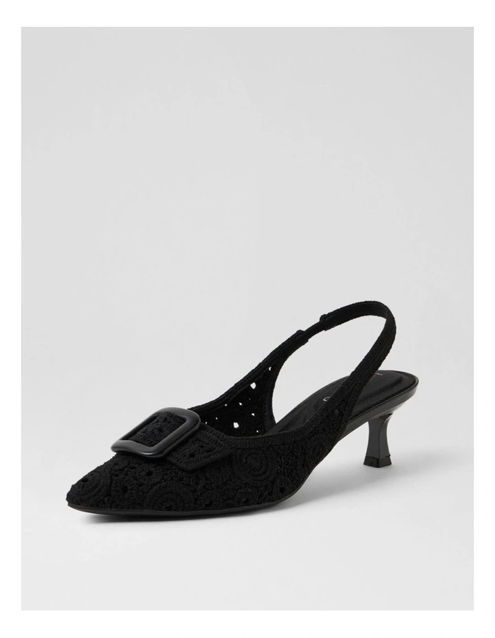 Christeen Black Fabric Slingback Pumps image 2