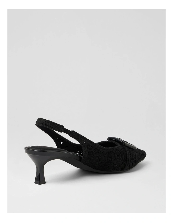 Christeen Black Fabric Slingback Pumps image 3