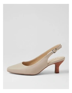 Coria Oatmilk Natural Leather Heels