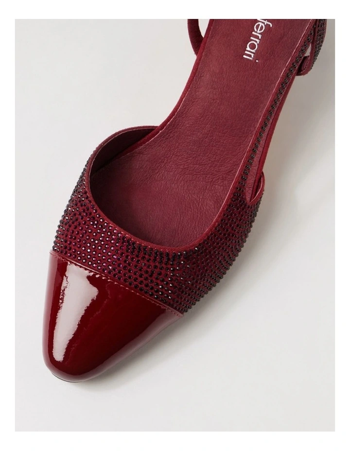 Luxury Bordeaux Patent Jewels Heels image 4