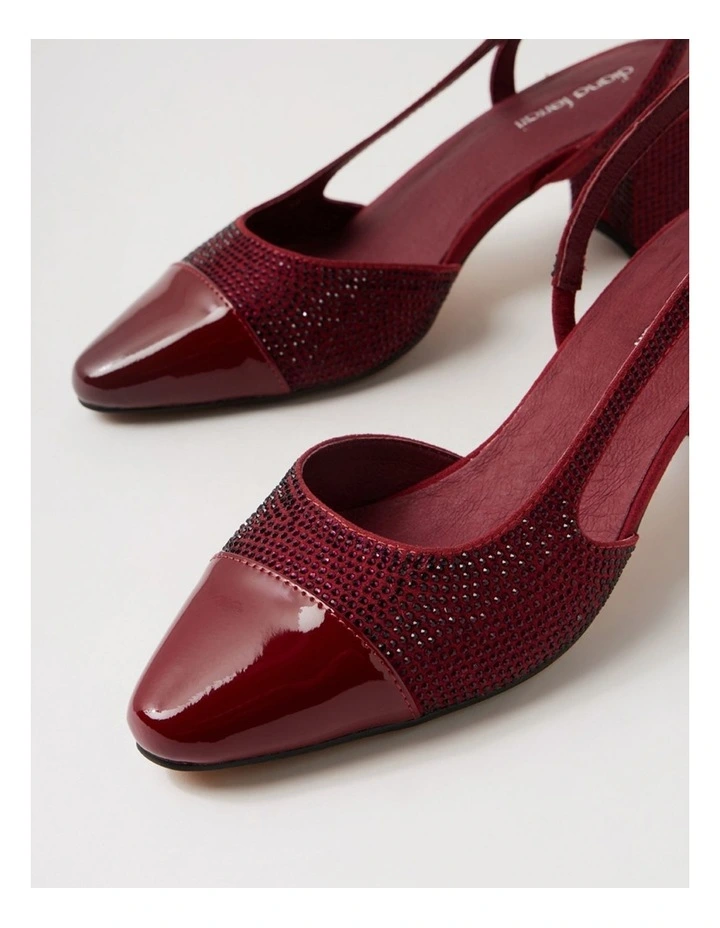 Luxury Bordeaux Patent Jewels Heels image 5